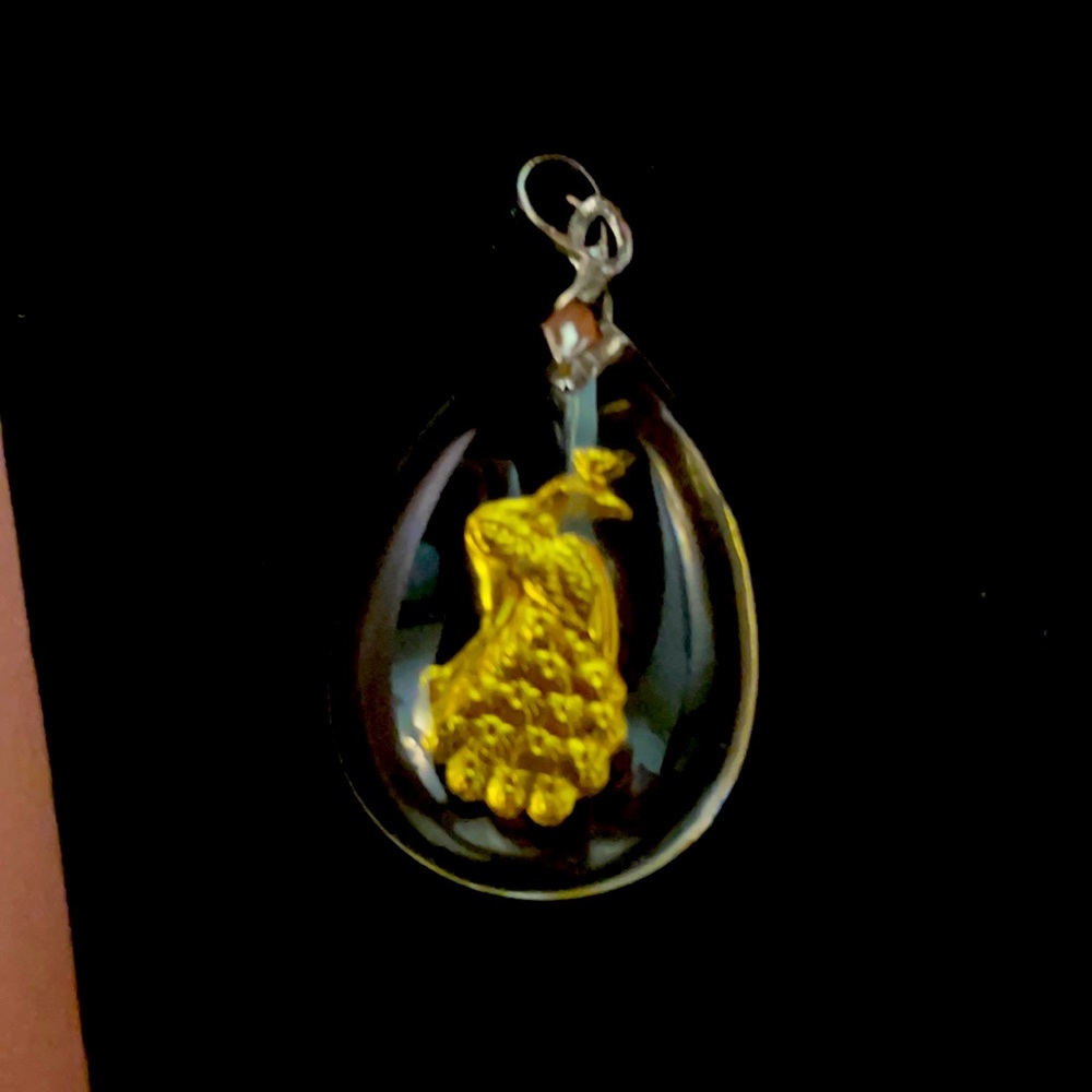 24k Solid gold 🦚 pendant peacock/phoenix